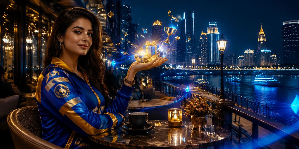 Professional live casino dealer at table in casino-style